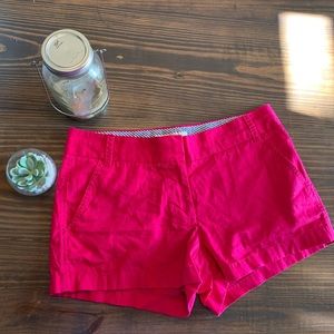 Raspberry J.Crew Chino Shorts